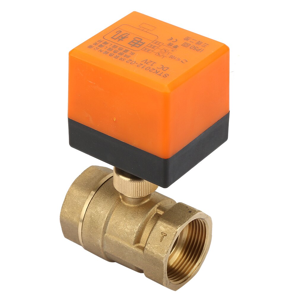 Válvula Magnética eléctrica DC 12V válvula de bola motorizada de 3 vías, DC 12V, válvula eléctrica de latón DN32 -1/4"