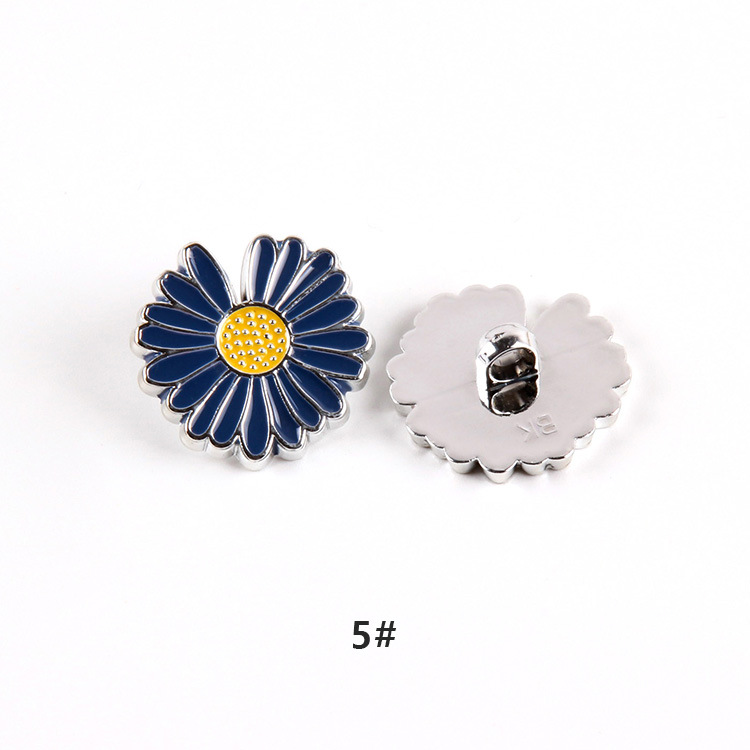 Botones pequeños en forma de Margarita de 25mm, botones de flor de sol, botón de resina para Metarl para ropa, abrigo, suéter, accesorios DIY: 5