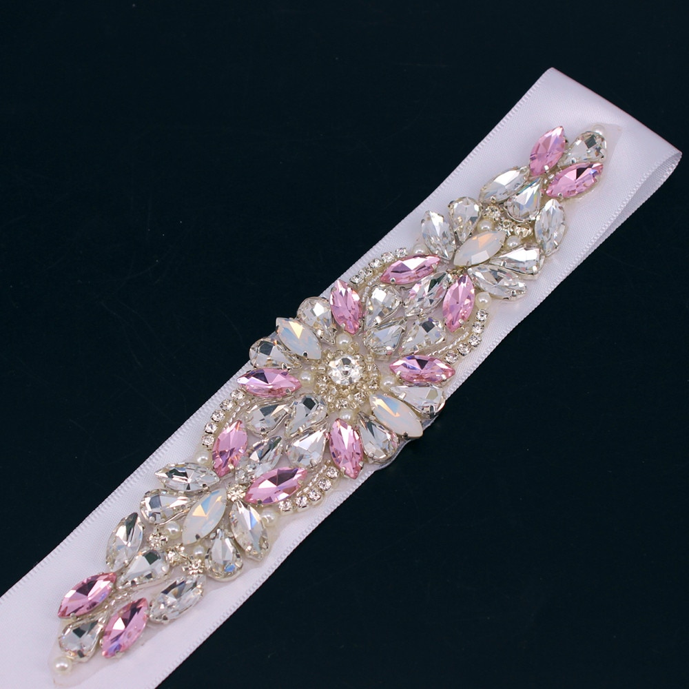 Strass à la main robe de mariée ceinture avec perle perlée pour femmes cristal de mariée ceinture de mariée diamant ceinture de mariée pour robe de soirée