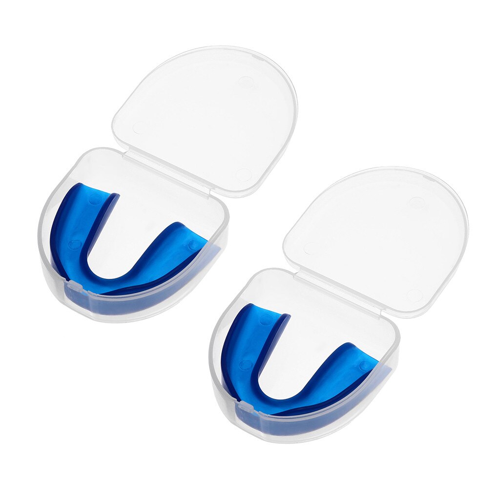 2Pcs CLEAR Gum Shield Teeth Protector Mouth Guard Piece Rugby Sports Football Boxing durable tooth sleeve braces
