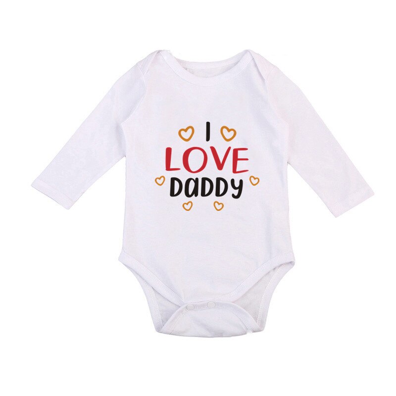 Leuke I Love Papa Letters Print Baby Romper Jongen Meisje Unisex Lange Mouwen Rompertjes 0-18M Beste voor Papa Baby Kleding: Pasgeboren