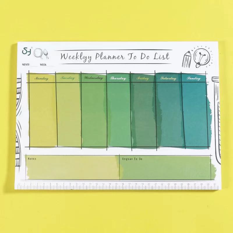 A4 Weekly Planner Plan NoteBook 54 Sheets Schedule Organizer Notepad School Office Supplies Journal Stationery: B