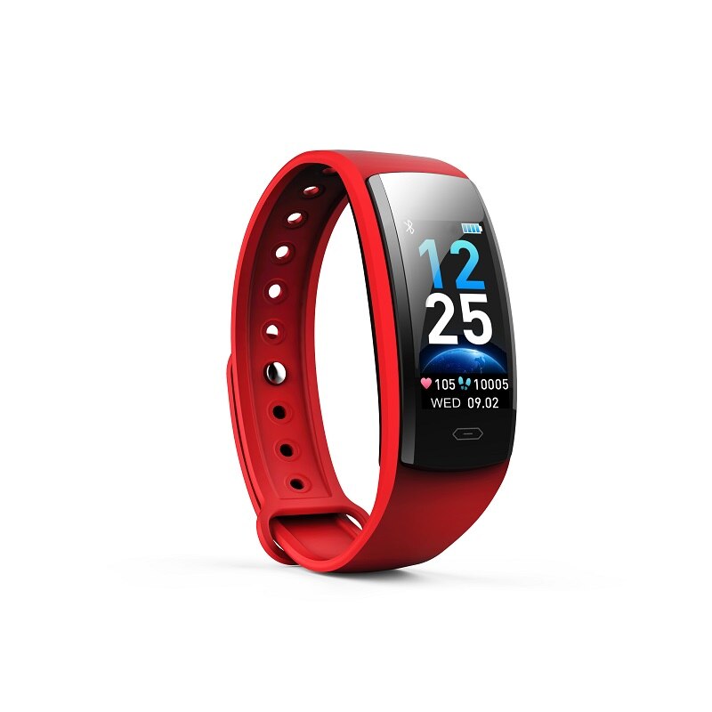 TISHRIC QS90 PLUS Smartband Sport Tracker Blood Pressure Measure Waterproof Women Men for Xiaomi/Huawei/Iphone 7 Smart Bracelet: Red