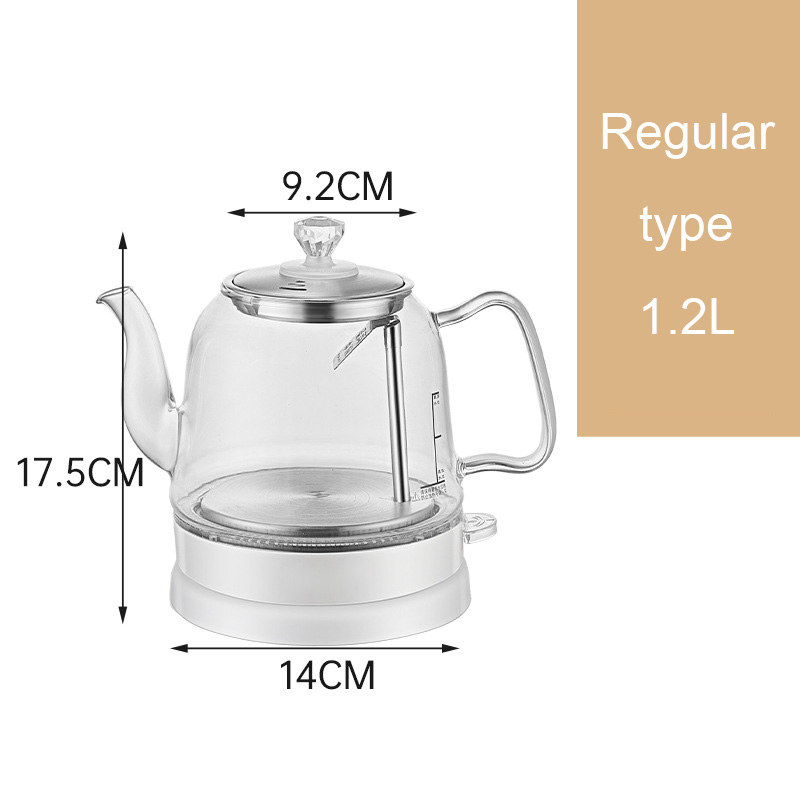 1.2l mini vattenkokare glas snabbvärmande vattenkokande tekanna blått ljus värmare panna automatisk avstängning kokare kopp eu: Röd
