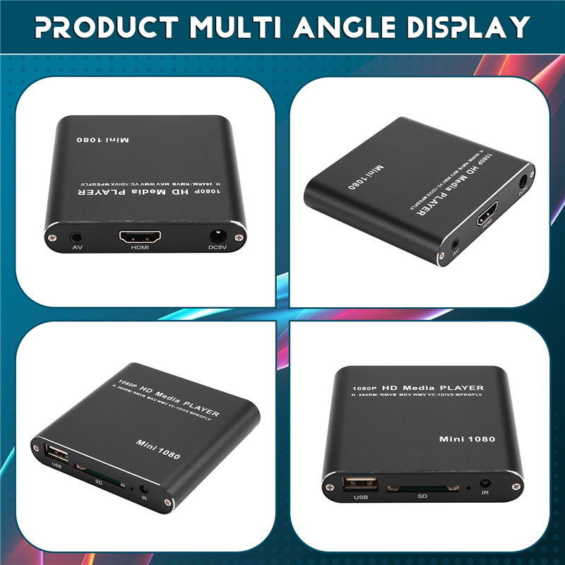 CABE-2X MKV H.264 HDD Multimedia Player Full HD 1080P USB Media Player With SD Media TV Box Support RMVB WMV HDD EU PLUG