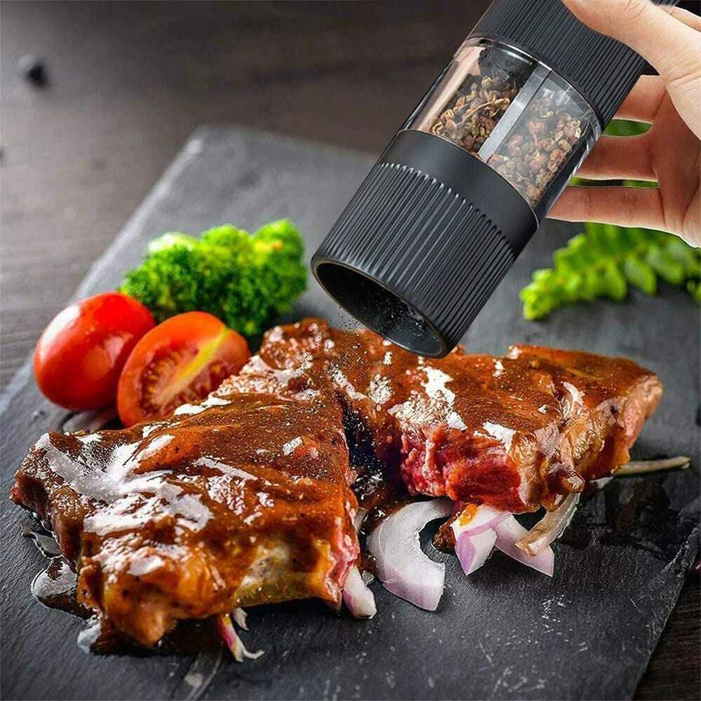 2pcs Electric Pepper Grinder Adjustable Electric Salt And Pepper Grinders Battery Operated Mills Grinder Great