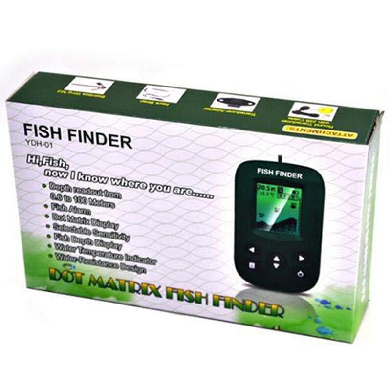 Portable Wireless Fish Finder Echo-Sounder Fishing Depth Sounder Sonar Sounder Range Alarm Transducer Fish Finder