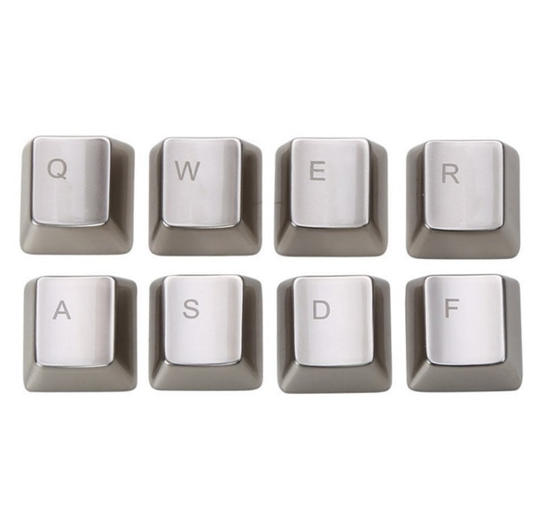 Metal Keycap QWERASDF 8 Key Cap For Cherry MX Switches And Kailh Switches Mechanical Keycaps