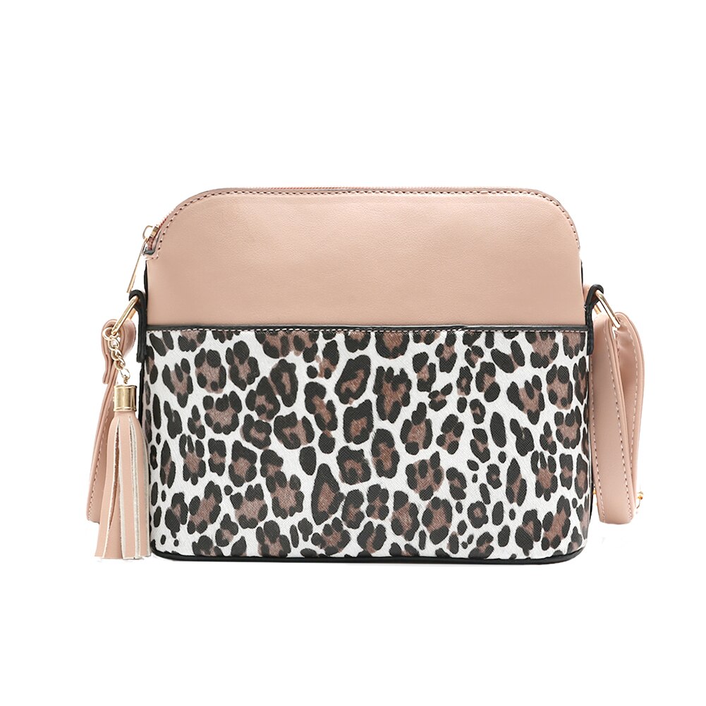 Kvinnor ormskinn leopard splitsning damväska retro kvinnliga tofsar axelväska pu läder skal crossbody handväska