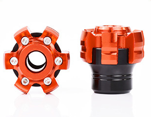 Deslizadores universales de marco de rueda de motocicleta, Protector contra caídas, copas de horquilla delantera a prueba de explosiones, accesorios de seguridad para motocicleta: Naranja