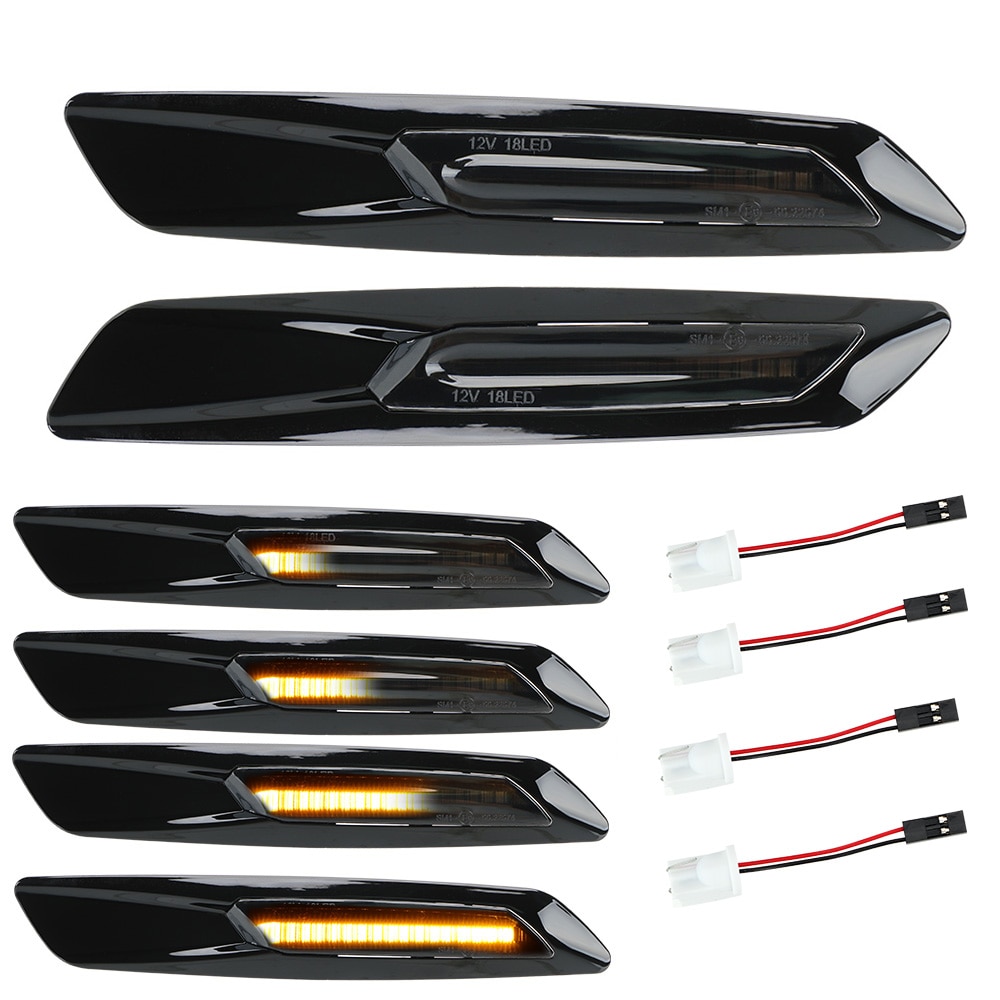 Blinklyslys signallampe et par førte bil dynamisk sidemarkør blinklys til bmw  e60 e61 e81 e82 e88 e90 e91 e92 e93