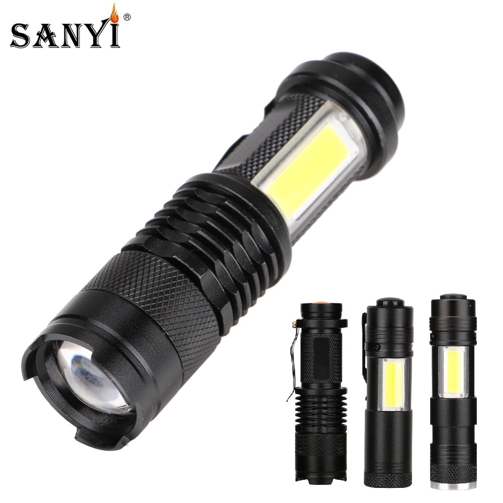 Portable Working Light Mini Flashlight COB LED Handheld Torch Zoomable Focus Emergency Lighting Pocket Lantern Use AA 14500