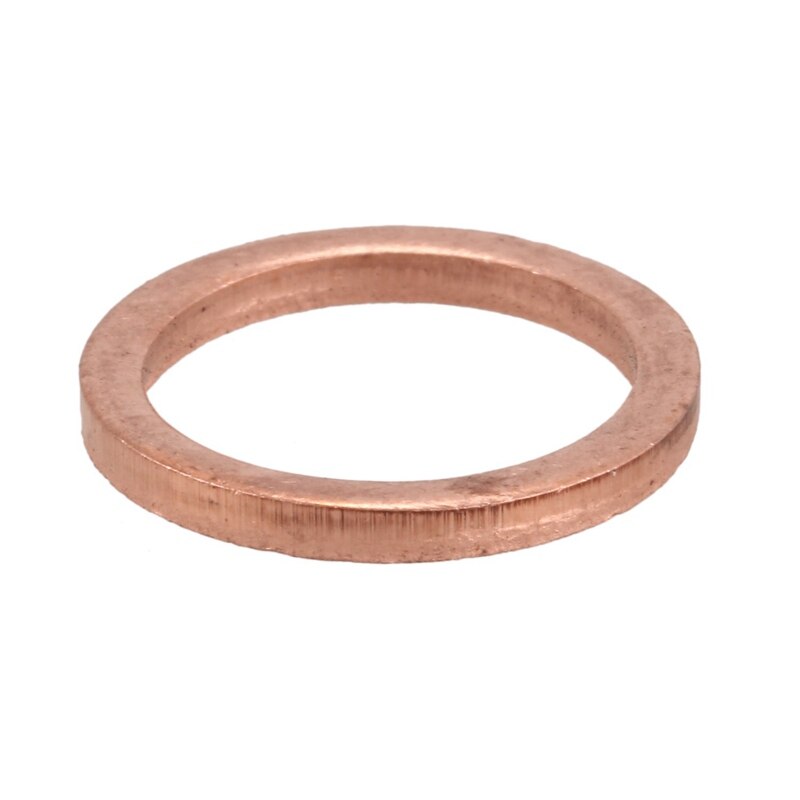 Junta de sello de anillo plano de cobre de 10 Uds. 14mm x 18mm x 2mm