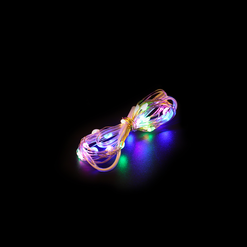 Lámpara de luz LED de noche con USB, luz pequeña de colores para manualidades, artesanía de resina epoxi de cristal, accesorios de adornos, 1/2 metros: 2Meter Colorful