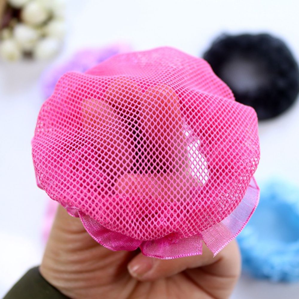 Cute Girls' Flower Bun Hair Nets for Dancers Kids' Bun Net Bun Cover Hair Accessories Dancewear Hair Styling Accessory
