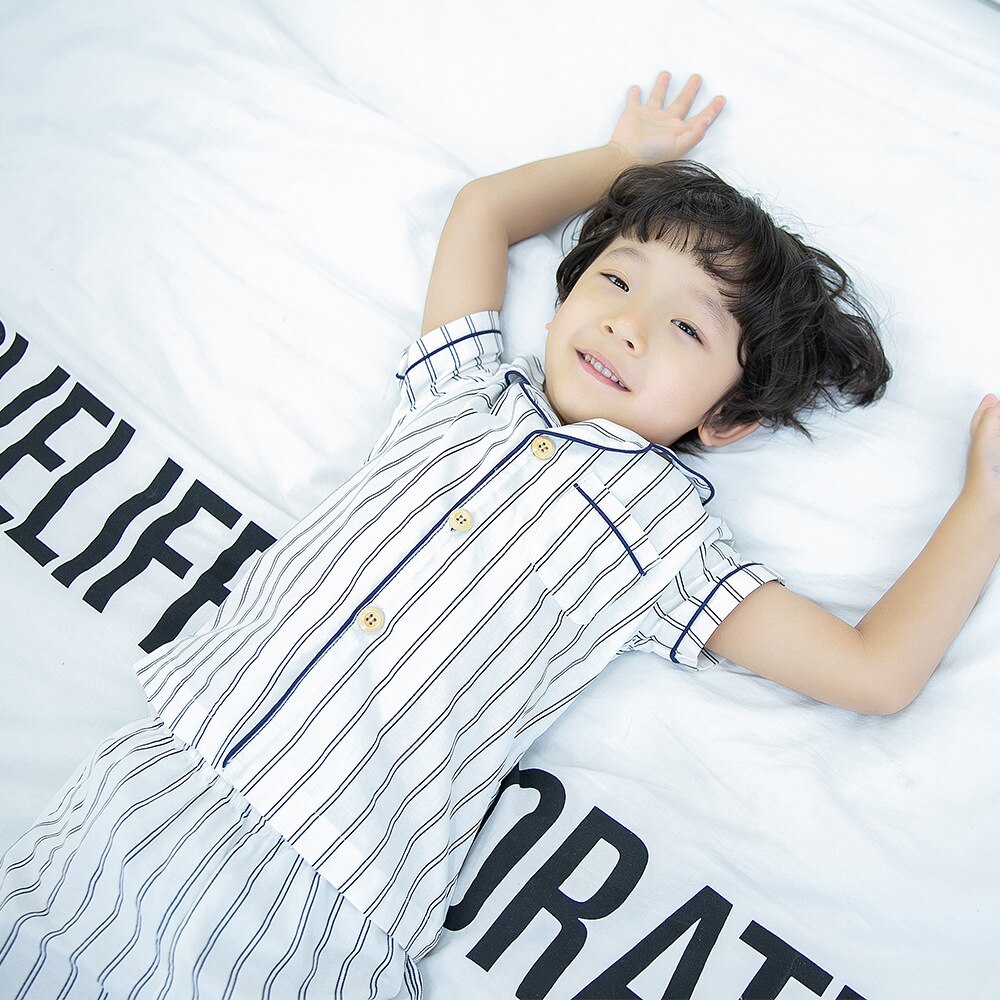 Børns pyjamas sommer børn hjemmetøj t-shirt + shorts børn pyjamas sæt drenge piger pyjamas baby nattøj 2 4 5 6 7 8 år