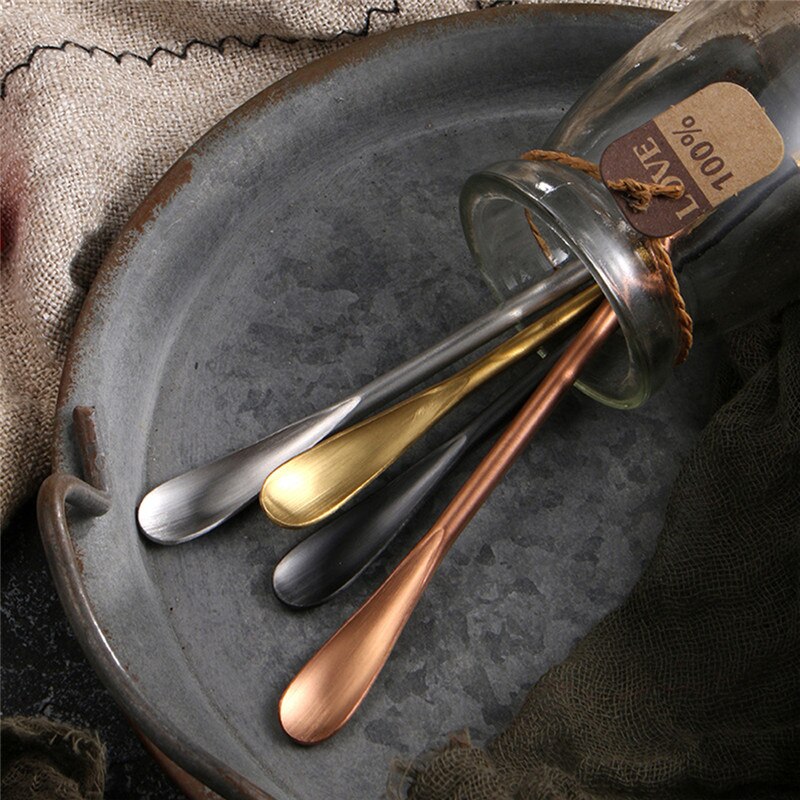 Stainless Steel Spoon Long Gourd Handle Mixing Stirring Ice Tea Coffee Spoon Bar Tableware Mirror Polishing