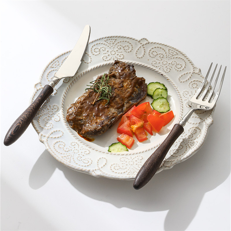 Japans hout roestvrijstalen bestekset walnoot servies vork en lepel dessertvork keuken creatieve kleine taille serie