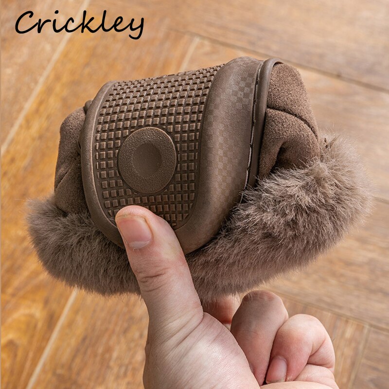 Herfst Winter Jongens Meisjes Snowboots Pluche Dikke Warme Solid Kids Laarzen Soft Furry Thuis Outdoor Peuter Kinderen Schoenen