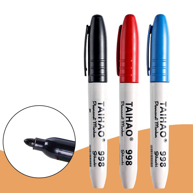 TAIHAO998 Marker Stift Rot Blau Schwarz Marker Stift Öl Schnell trocknend Großen Kopf Stift Lichtecht Farbe Stift Student büro Schreibwaren