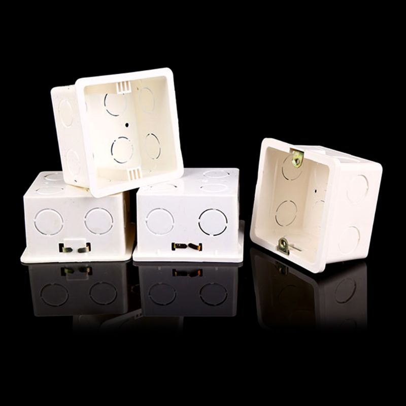 Caja de conexiones de PVC 86X86, Cassette de montaje en pared para interruptor, Base de interruptor, caja inferior, accesorios para cajas eléctricas