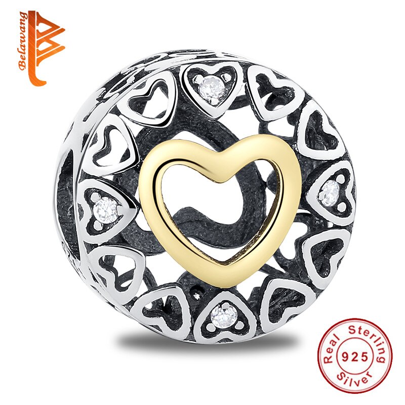 925 Sterling Zilveren Romantische Hart Bead Hollow Out Lover Charms Fit Originele Armband Diy Kralen