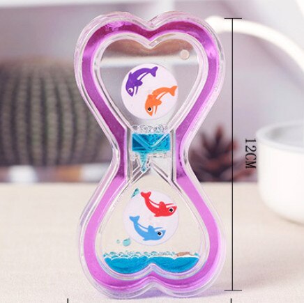 Valentine's Day Double Hourglass Liquid Timer Visual Timer Oil Liquid Motion Hourglass Floating Desk Heart Decoration Acrylic