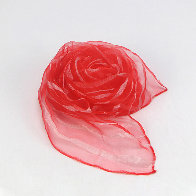 60*60 cm femmes rayé foulard bonbons couleur unie écharpes 20 pcs/paquet en mousseline de soie Nylon enfants Performance variété spectacle danse écharpes: Rouge