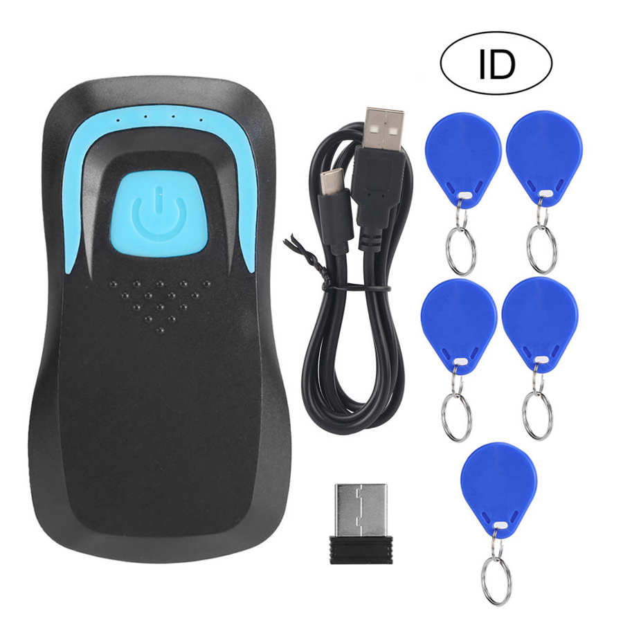Bluetooth RFID Card Reader Wireless Code Scanner with 5 Cards(White IC 13.56Mhz)