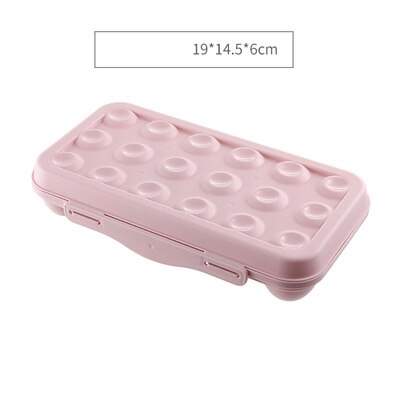 Ei Lade Houder Ei Opbergdoos Koelkast Scherper Opslag Container Keuken Accessoires K1026 EEN: 18 grid  Pink