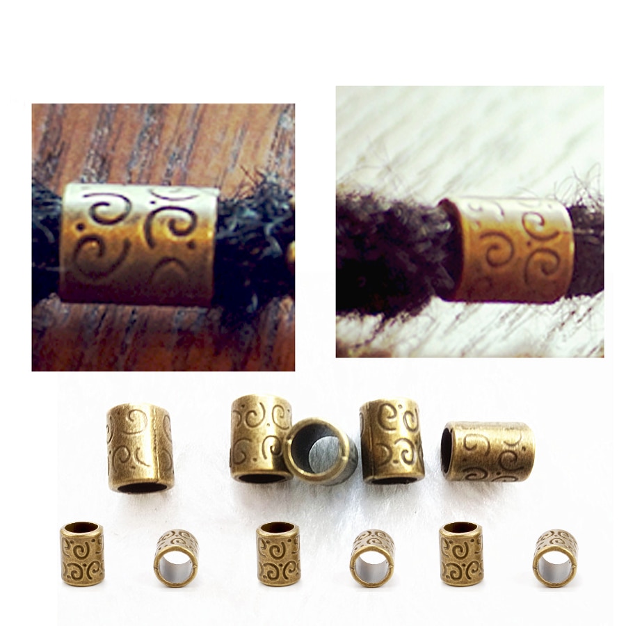 Leeons koraliki robić włosów na plecionki pierścienie robić włosów dla warkocze Dreadlock akcesoria metalowe koraliki robić boi robić przedłużania włosów 20 sztuk mankiety/rury