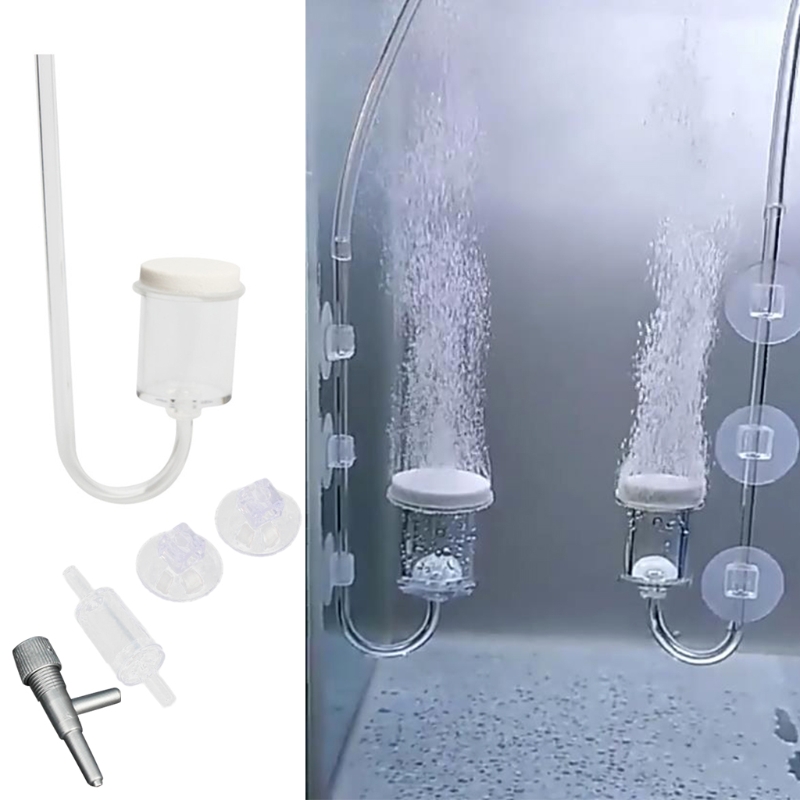 Plastic CO2 Diffuser U Shape with Suction Cups for Aquarium Planted Tank Clear Aquarium Supply Accessories 2 Sizes