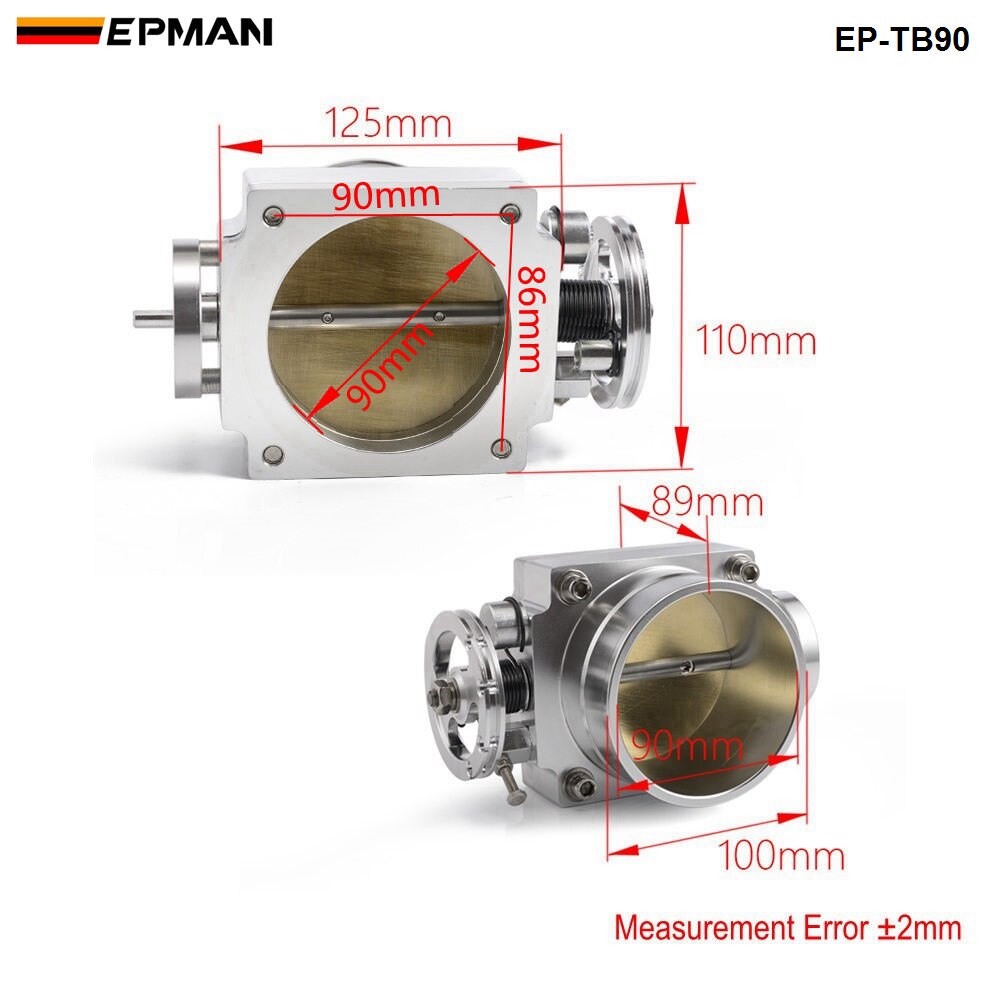 90MM HIGH FLOW Alloy Aluminum Universal CNC Billet Intake Throttle Body EP-TB90