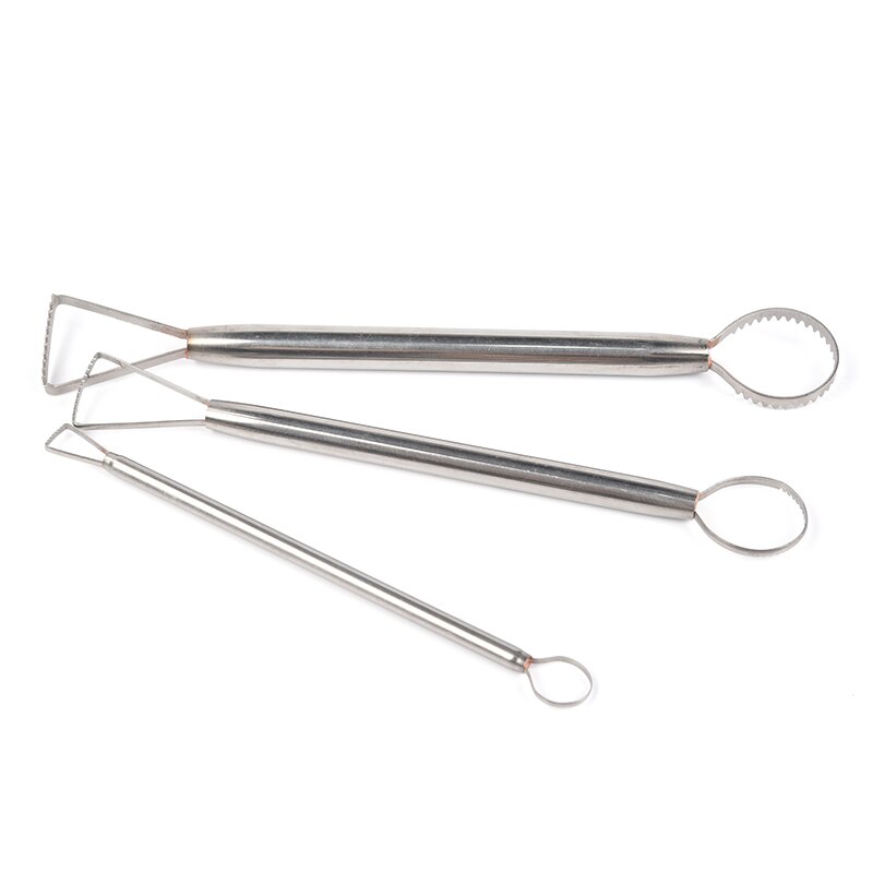 Pottery sculpture trimming tool Stainless steel double-headed tooth trimming tool for scraping and trimming texture