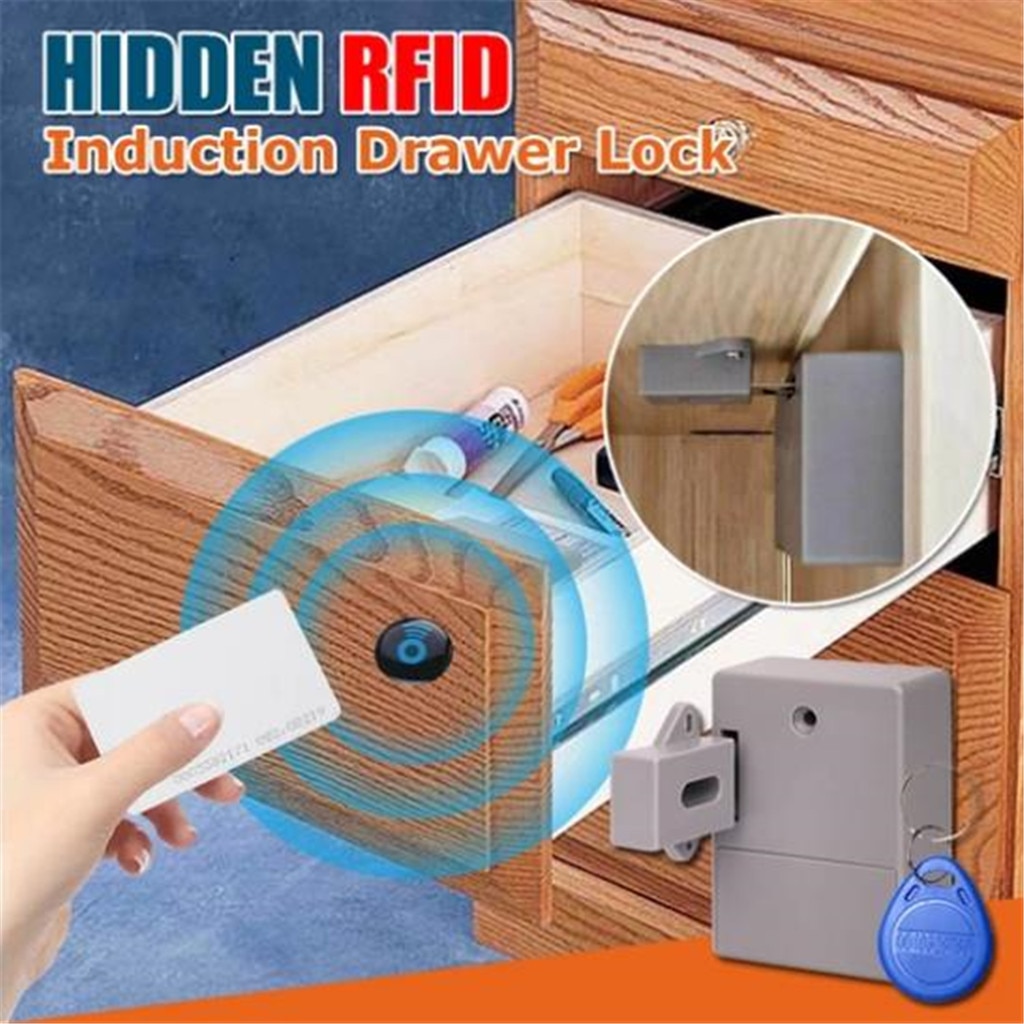 Cerradura oculta Invisible anti RFID con Sensor inteligente de apertura libre, armario guardarropa cajón del Gabinete zapatero, cerradura electrónica para puerta # N