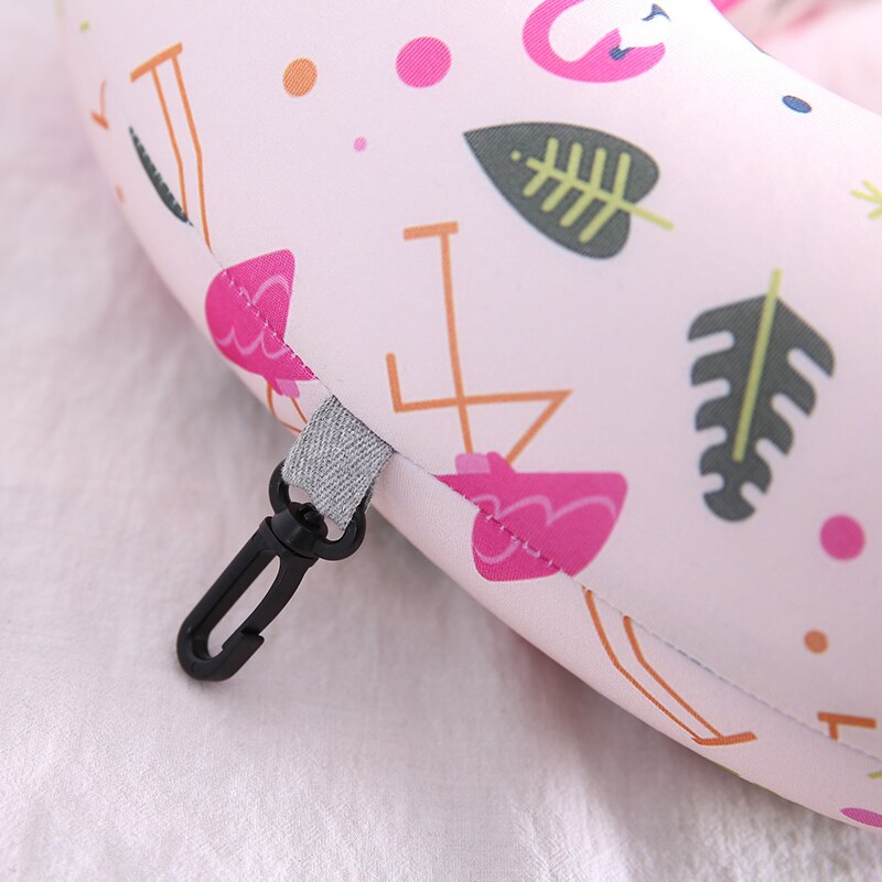 Flamingo U Shaped Travel Pillow Particles Neck Pillow Animal Printing Car Headres Super Soft Comfortable Pilow 32*32CM 1Pcs