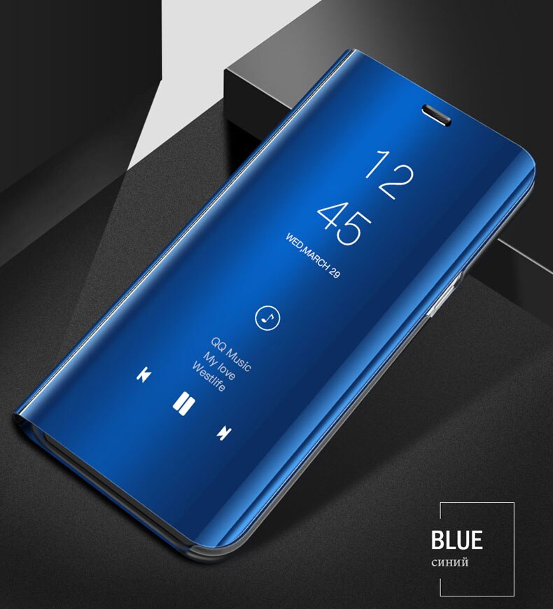 On For Huawei P9 p9 case cover 5.2" flip Smart Mirror protective phone pocket On For Huawei P9 case EVA-L09 EVA-L19 EVA-L2 cover: Sky blue