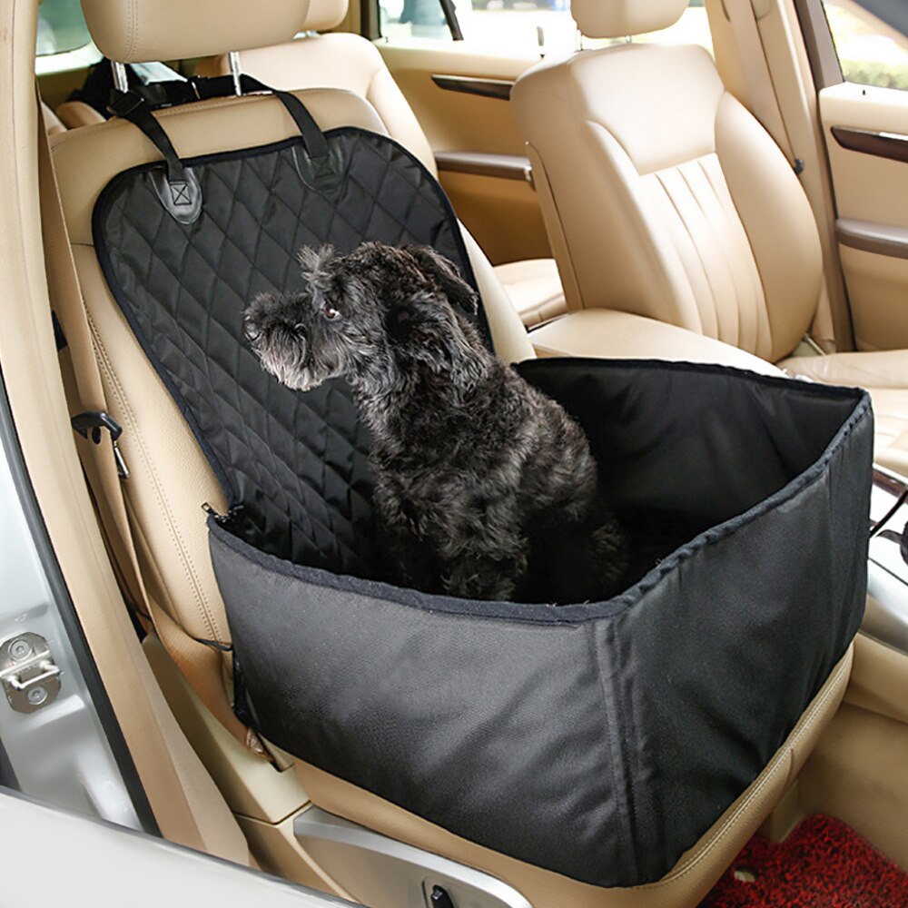 Travel Pet Dog Car Carrier Seat Bag Folding Hammock Waterproof Basket Safety Mesh Hanging Bags Dogs Seat Bag Basket Carrier: 55x45x25cm black