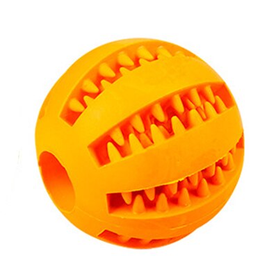 Lemmikkieläinten lelut kumivuoto ruokapallolelu hauska interaktiivinen elastisuuspallo koiran purulelut hampaiden puhtaaseen palloon: Oranssi / 5cm