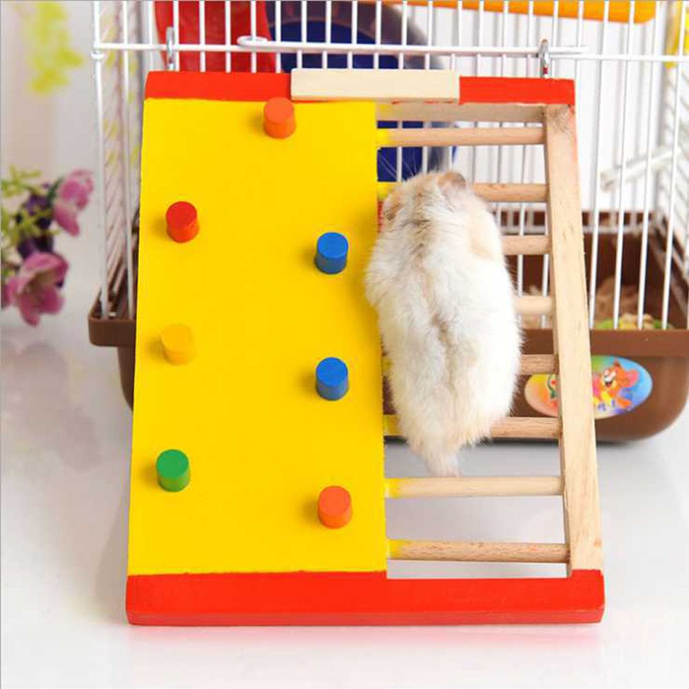 View of Natural Wooden Hamster Climbing Ladder Rat Climbli... – Grandado