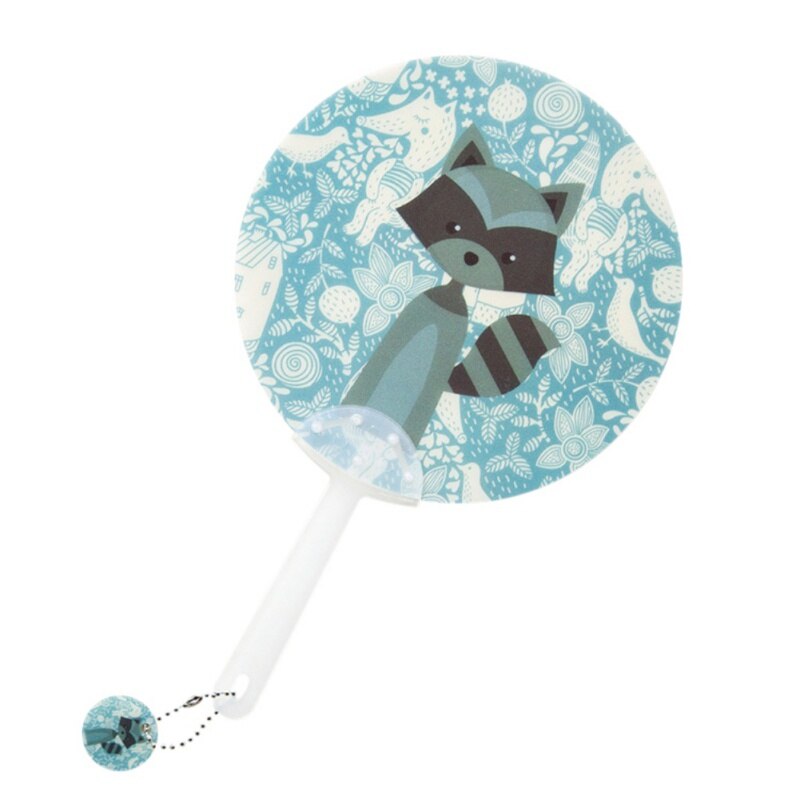 Cartoon Hand Fans Draagbare Bos Serie Hand Fan Zomer Plastic Mini Ventilator Ronde Disk Creatieve Party Koele Zomer Hand fan: 6