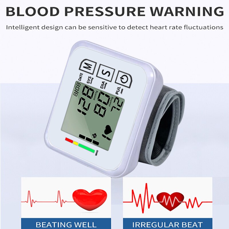 Automatic Wrist Blood Pressure Monitor BP Sphygmomanometer Pressure Meter Tonometer For Measuring Arterial Pressure Oximeter