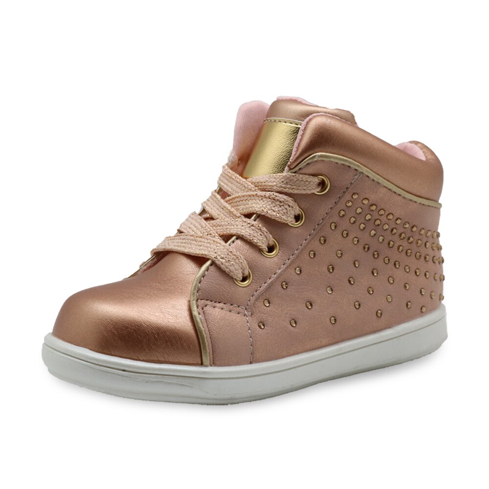 Chaussures pour enfants apakowa en cuir synthétique, bottines plates pour filles, printemps-automne, avec cristaux, 21-26 euros