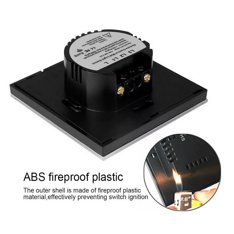 Dimmer Touch Switch 1 Gang Wall Light Switch EU Standard Crystal Glass Panel Remote Control Light Switch RF 433mhz Controller