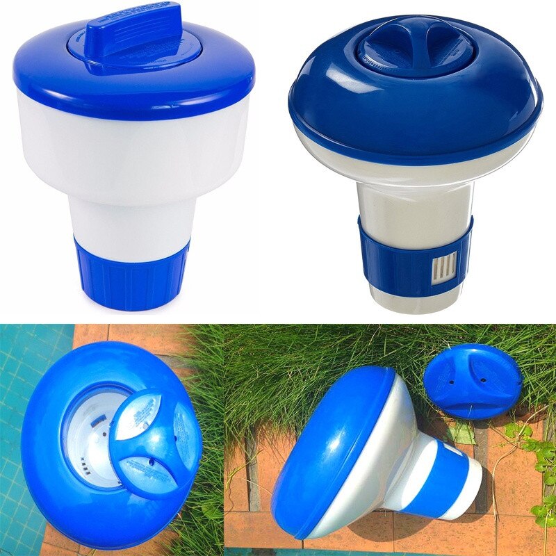 5 tum deluxe stor blå och vit flytande pool klor dispenser renare l *5