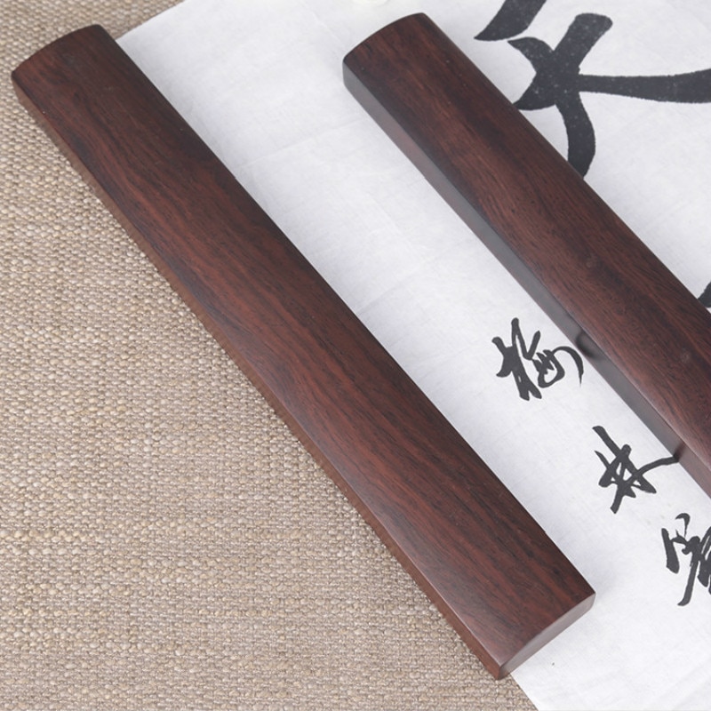 Massief Houten Paperweights Chinese Kalligrafie Schilderen Speciale Paperweights Klassieke Carving Ambachten Borstel Schrijven Paperweights