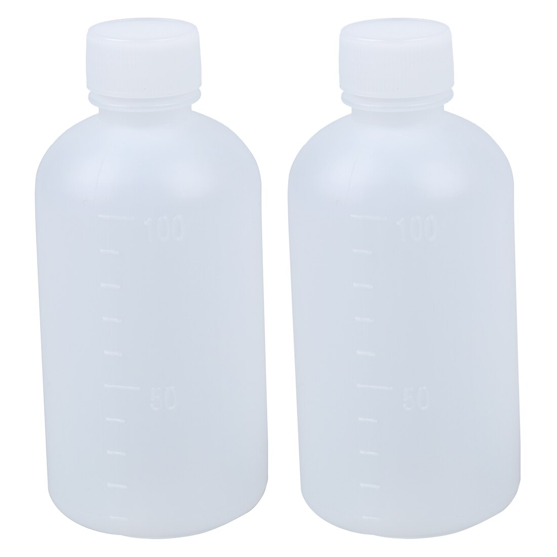 100Ml Clear Plastic Cilindervormige Chemische Opslag Reagens Fles 2 Stuks