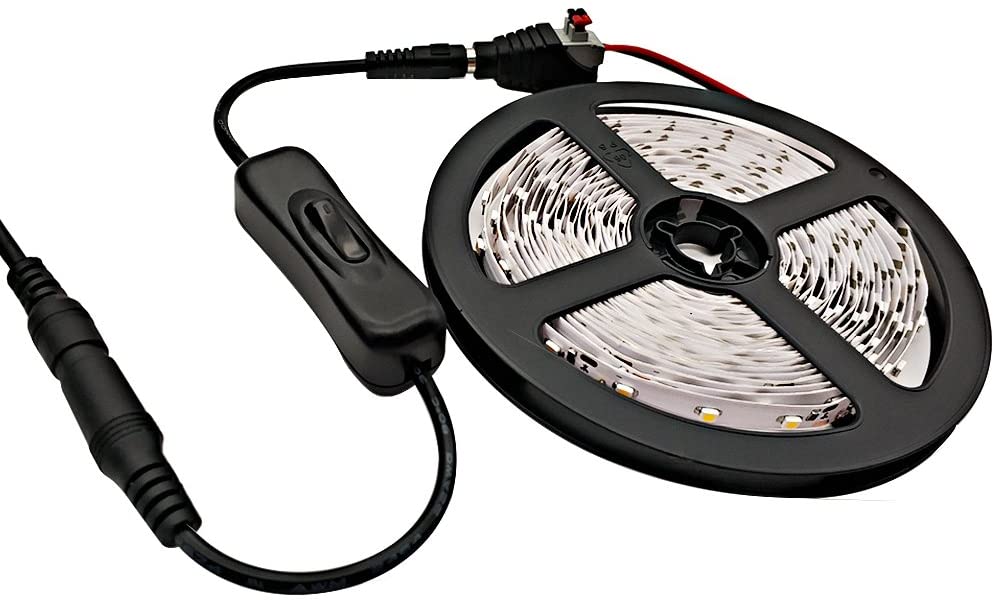 3 Pack LED Strip Light Inline On/Off Switch Cable for DC Jack 5.5mm x 2.1mm Male to Female Connector, DC Jack Switch,LED Tape Li