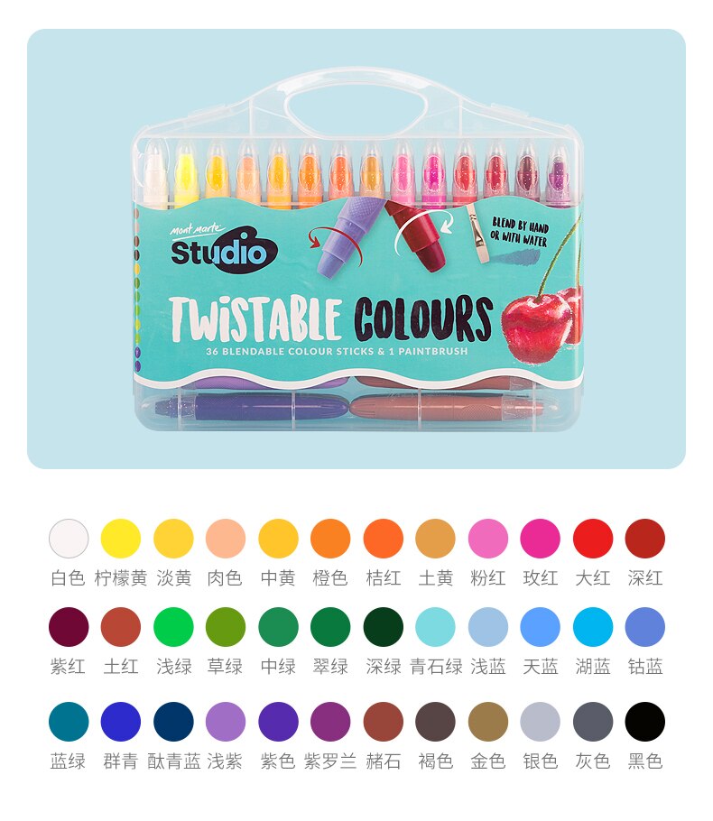 12/24/36 Colors Oil Pastel Drawing Set Blendable Colour Sticks Wax Crayons for Children Soft Pastel Stationery Dry Pastel Chalk: 36Colors plastic box