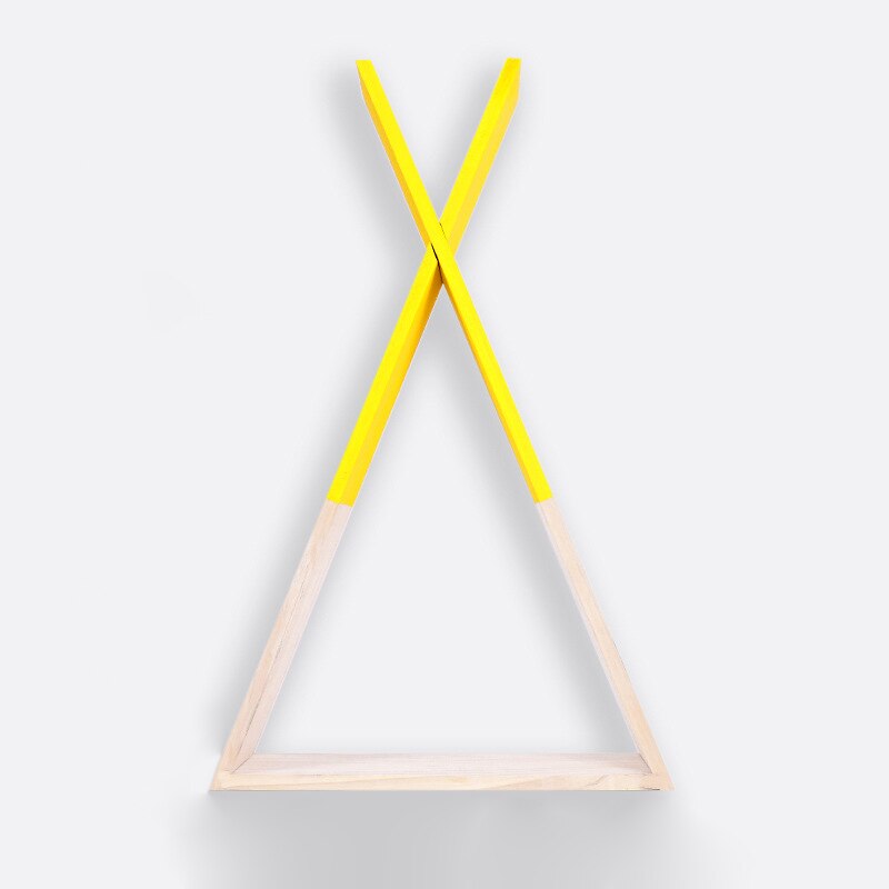 Wohnkultur nordisch freundlicher Baby Holz Gabel Lagerung Regal Dekorative Für freundlicher Zimmer Zauberstab Regal Hause Wohnzimmer JJJSN11439: Gelb